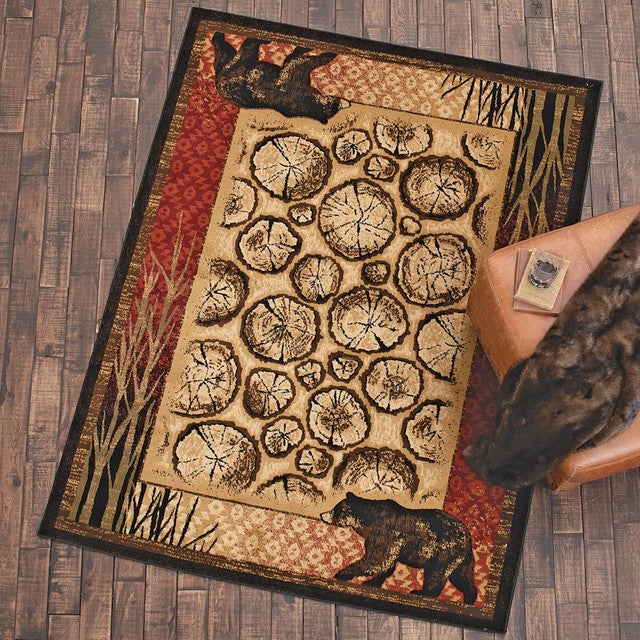 Tree Slice Bear Rug - 2 x 3