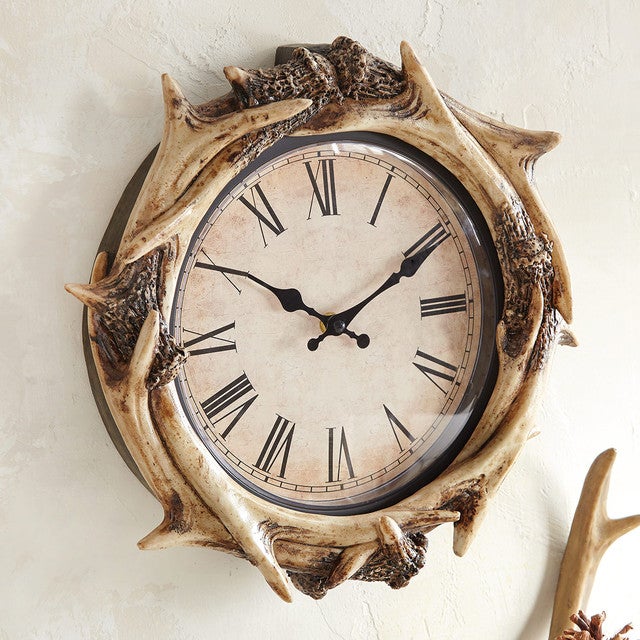 Faux Antler Wall Clock