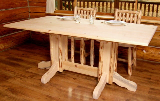 Rustic Double Pedestal Dining Table