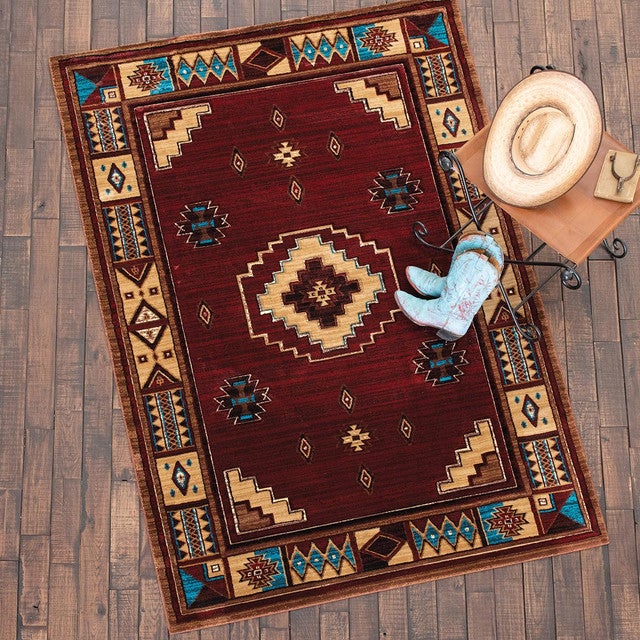 Native Vibes Southwest Burgundy Rug - 3 x 4 - OUT OF STOCK UNTIL 04/16/2026