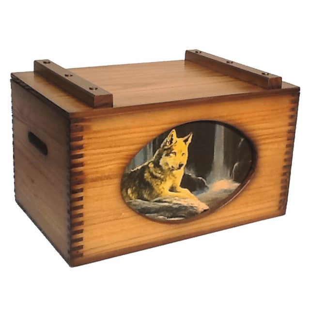 Wary Wolf Wood Storage Box