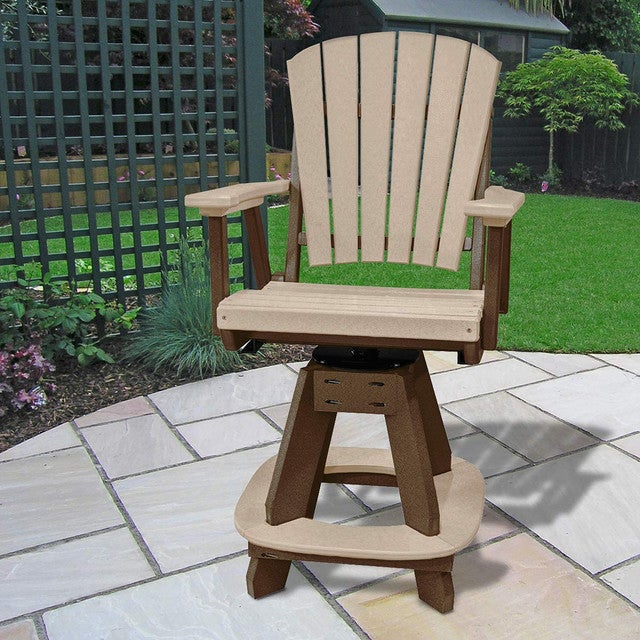 Beckett Swivel Counter Stool - Weatherwood & Brown