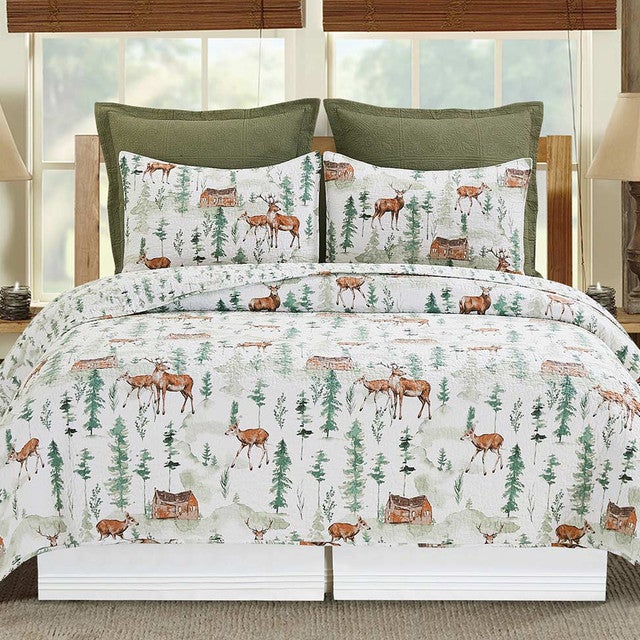 Wood Cabin Deer Quilt Bed Set - Full/Queen - OUT OF STOCK UNTIL 02/16/2026