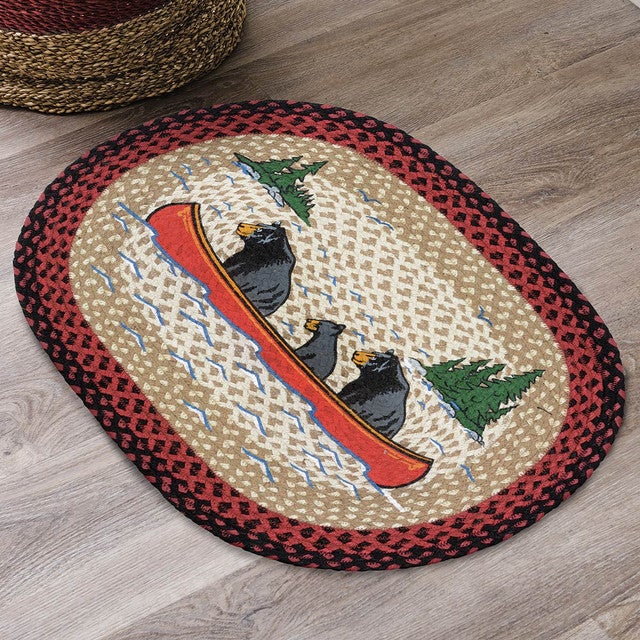 Canoeing Bears Accent Rug