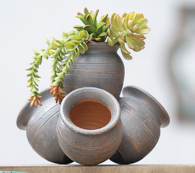 Adobe Clay Sticky Pots - Gray