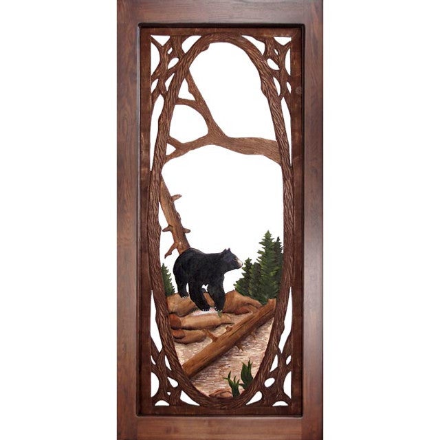 Woodland Spring Screen Door - Bear Fishing