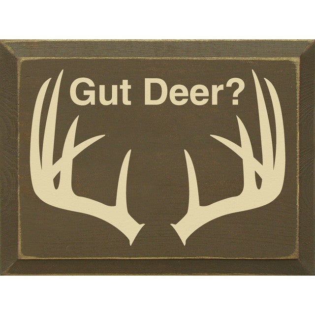 Gut Deer Wood Sign