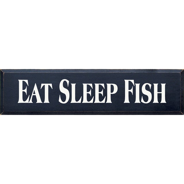 Navy Eat Sleep Fish Wood Sign