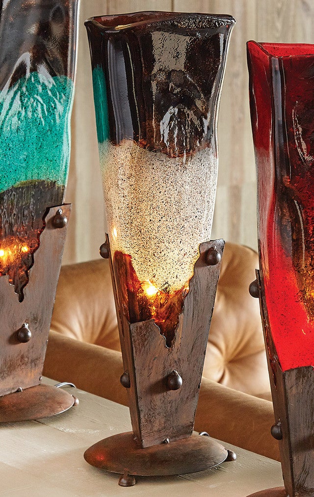 Triangle Glass Table Lamp - Stone