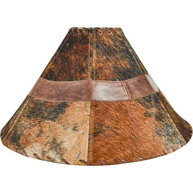 Cowhide with Leather Band Lampshade