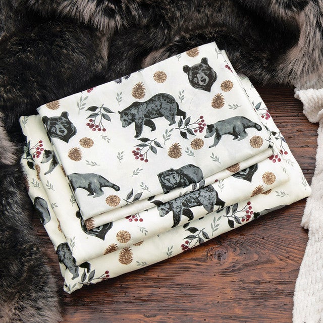 Black Bear Woodland Sheet Set - Twin