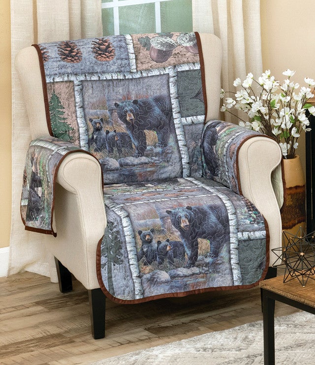 Bear Cabin Scenes Chair Cover- SALE