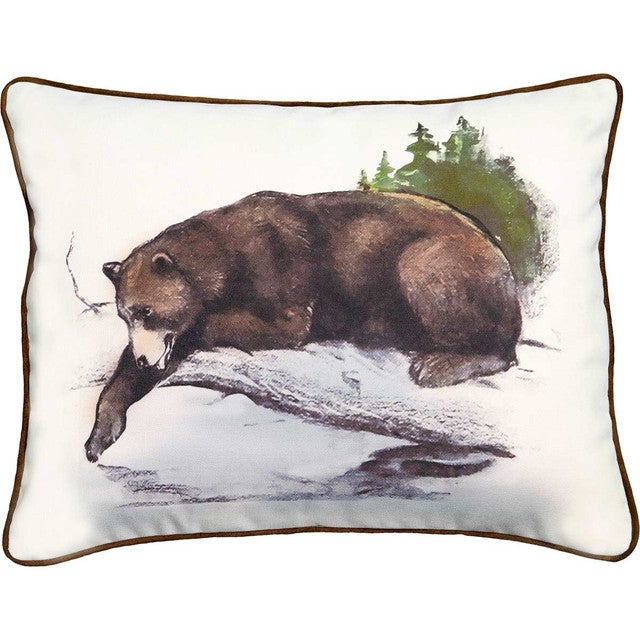 Fishing Bear Accent Pillow