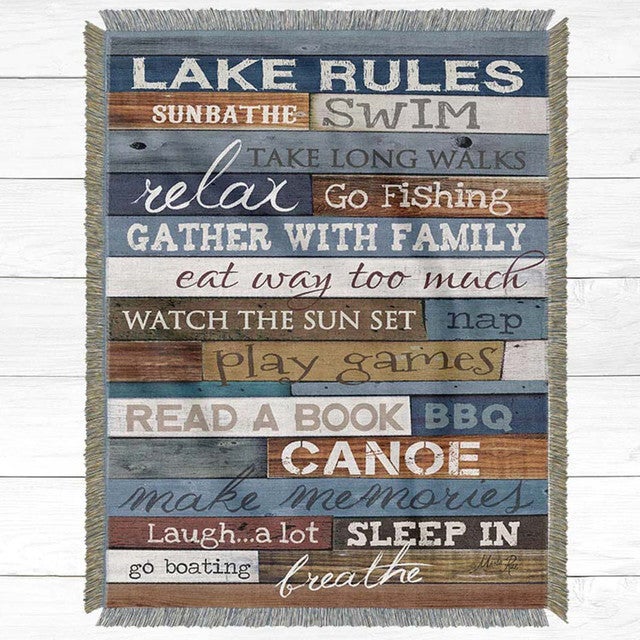 Lake Rules Throw Blanket - Small