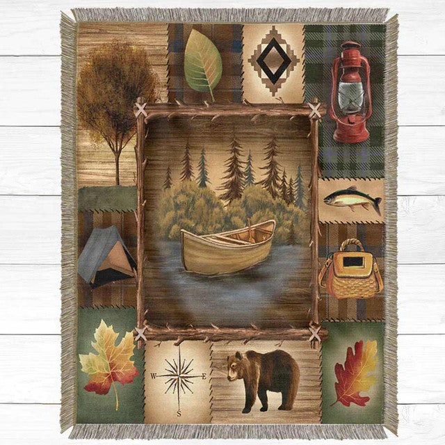 Lake Camping Throw Blanket - Small