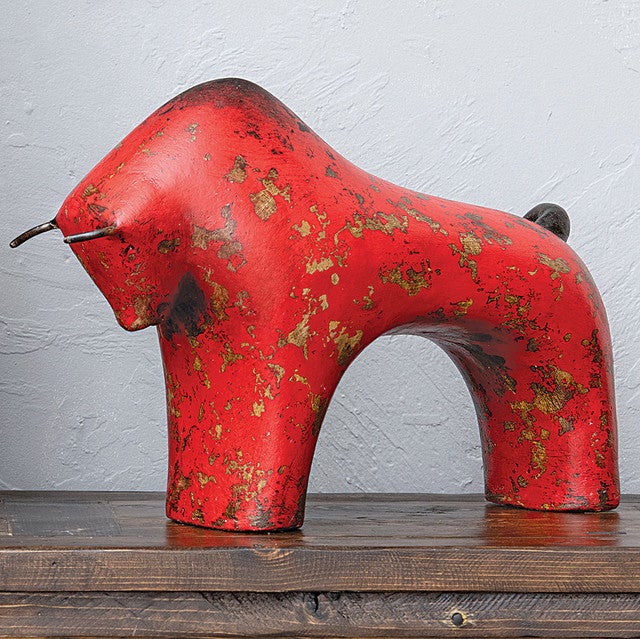 El Toro Pottery Sculpture - Red