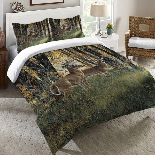 Autumn Forest Scene Duvet Cover - Twin