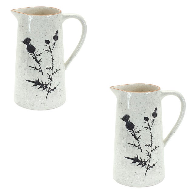 Glazed Thistle Pitchers - Set of 2