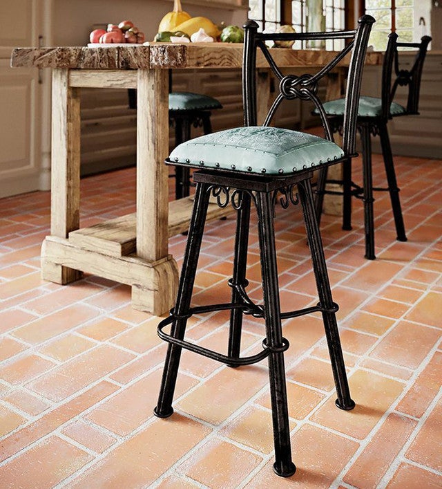 Coronado Iron Barstool with Swivel - Colonial Turquoise