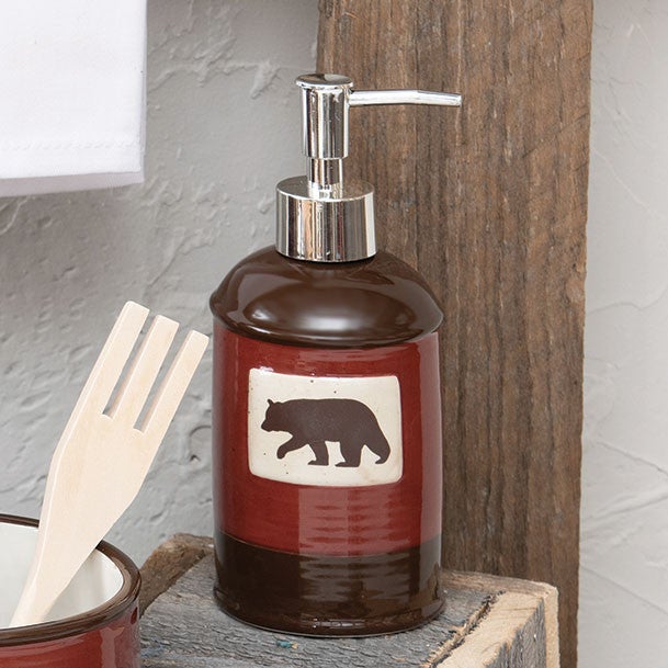 Bear Cabin Ceramic Soap Dispenser - SALE