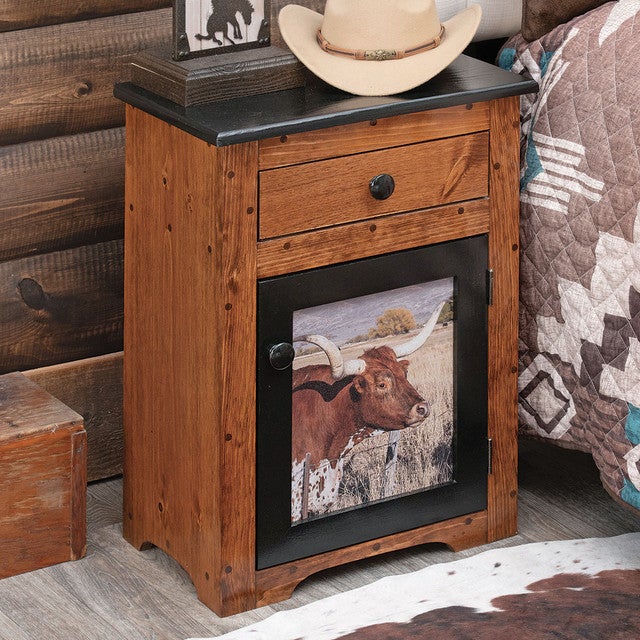 Texas Longhorn Nightstand
