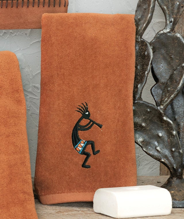 Kokopelli Copper Fingertip Towel- SALE