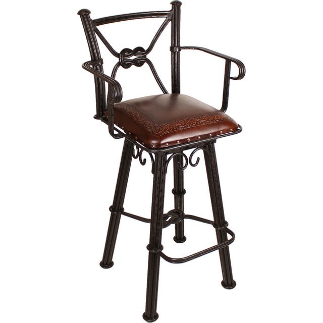 Coronado Swivel Barstool w/Arms - Classic Antique Brown