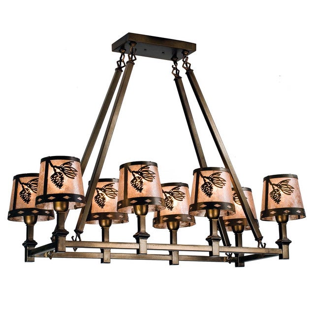 Yakama Pine 8-Light Oblong Chandelier
