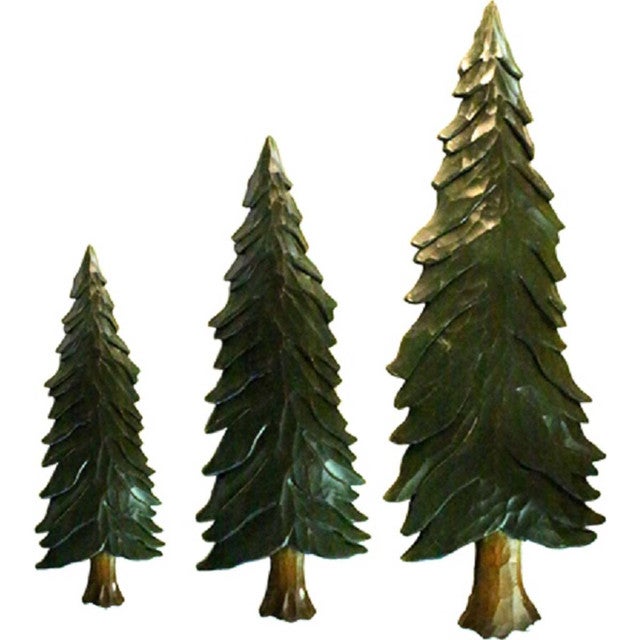 Pine Tree Wood Carving Wall Hanging - Large