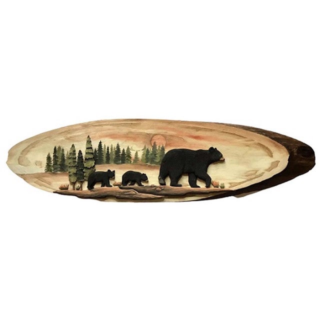 Walking Bears Wood Slice Wall Art - Small