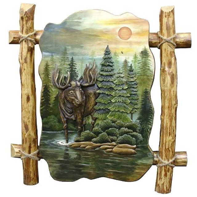 Rising Sun Moose Wall Art - Small