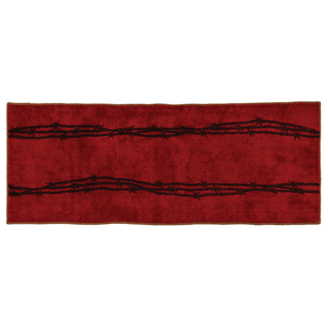 Barbed Wire Red Bath Runner