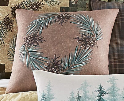 Pinecone Wreath Pillow - CLEARANCE