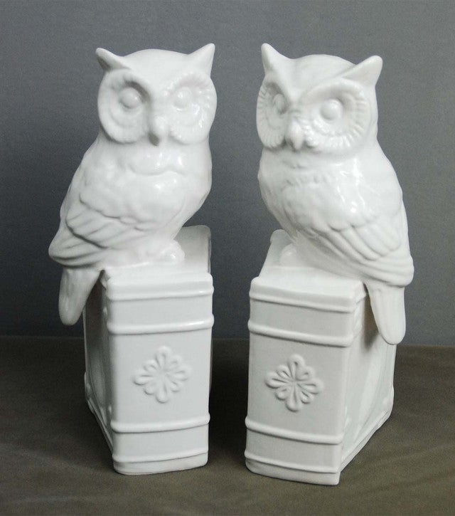 Perched Owl Decorative Bookends - Set of 2