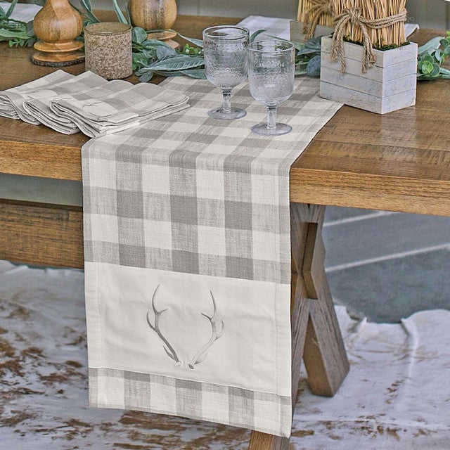 Plaid Antler Table Runner
