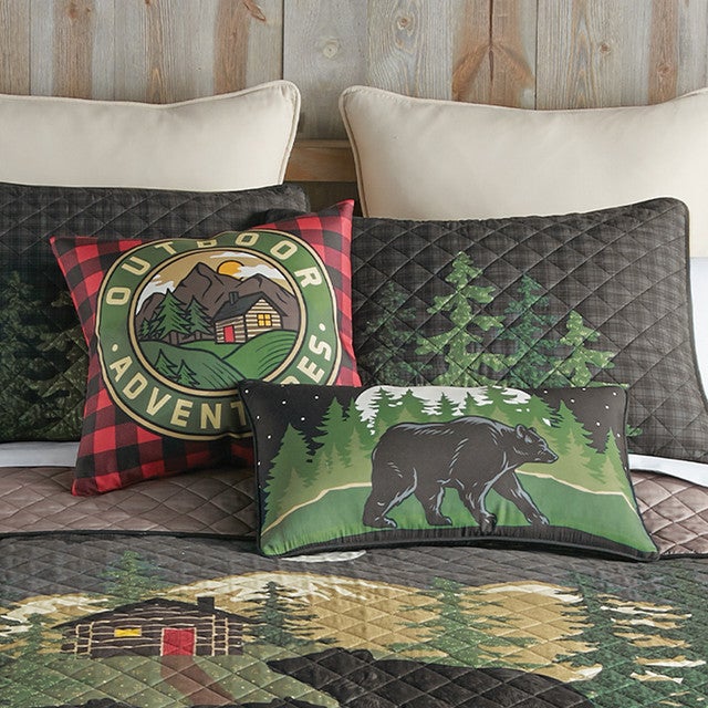 Midnight Lodge Bears Accent Pillows - Set of 2