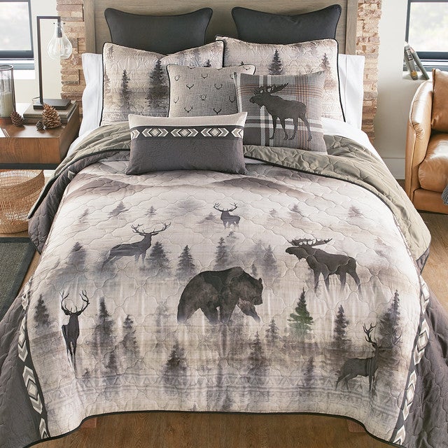 Morning Mist Wildlife Quilt Bed Set - Queen