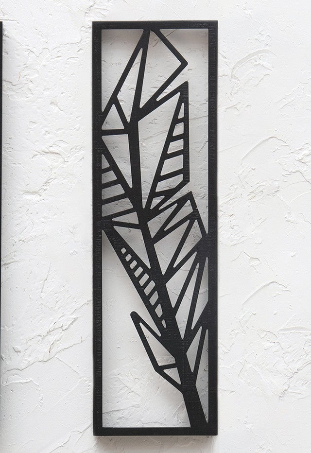 Abstract Feather Wood Wall Art - 3 - CLEARANCE