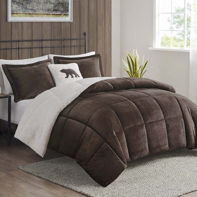 Natures Timber Sherpa Comforter Set - Full/Queen
