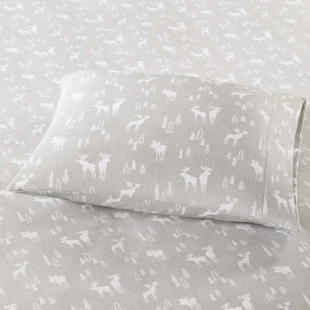 Moose & Trees Flannel Sheet Set - King