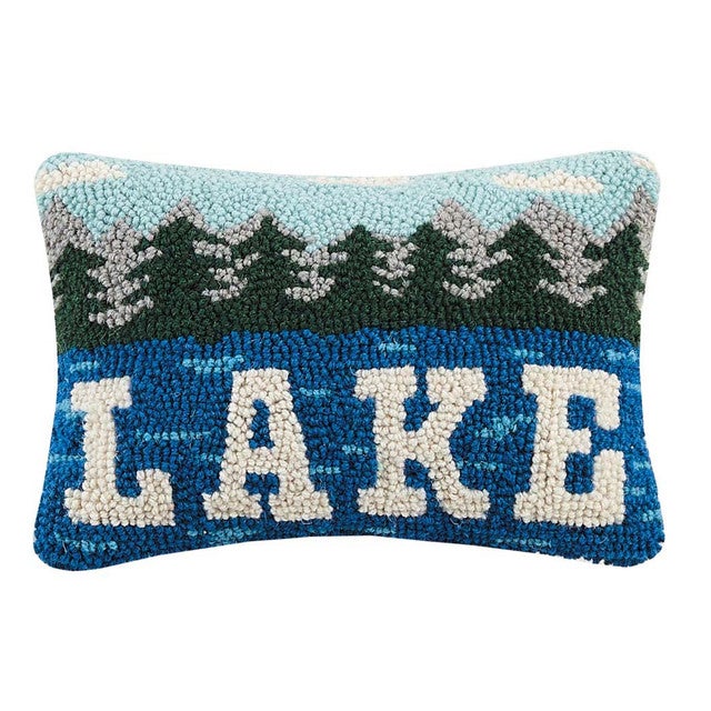 Tranquility Lake Hooked Pillow