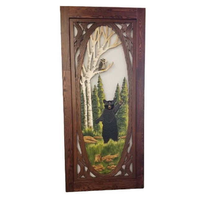 Woodland Spring Screen Door - Bear & Owl