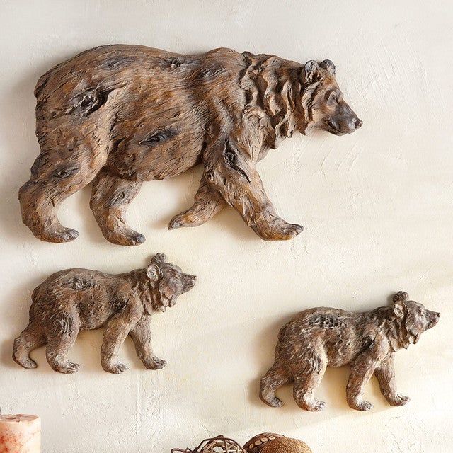 Bear 3-D Wall Sculptures (3pc)