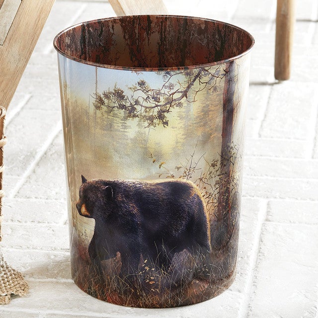 Misty Bear Metal Waste Basket