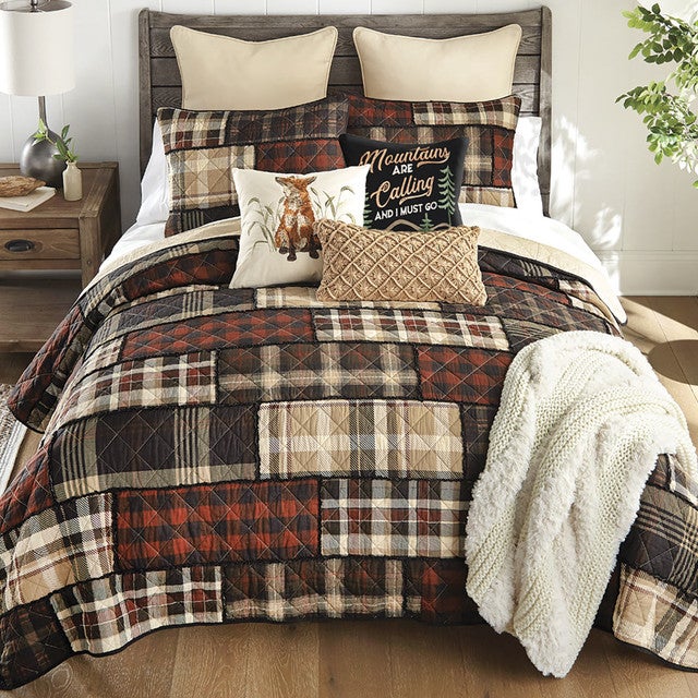 Mountain Lodge Plaid Quilt Bed Set - Twin