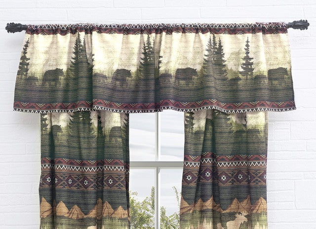 Mountain Meadow Moose & Bear Lined Valance