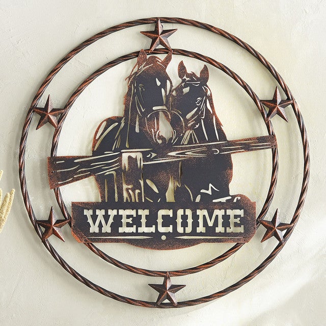 Round-Up Western Metal Welcome Sign - SALE