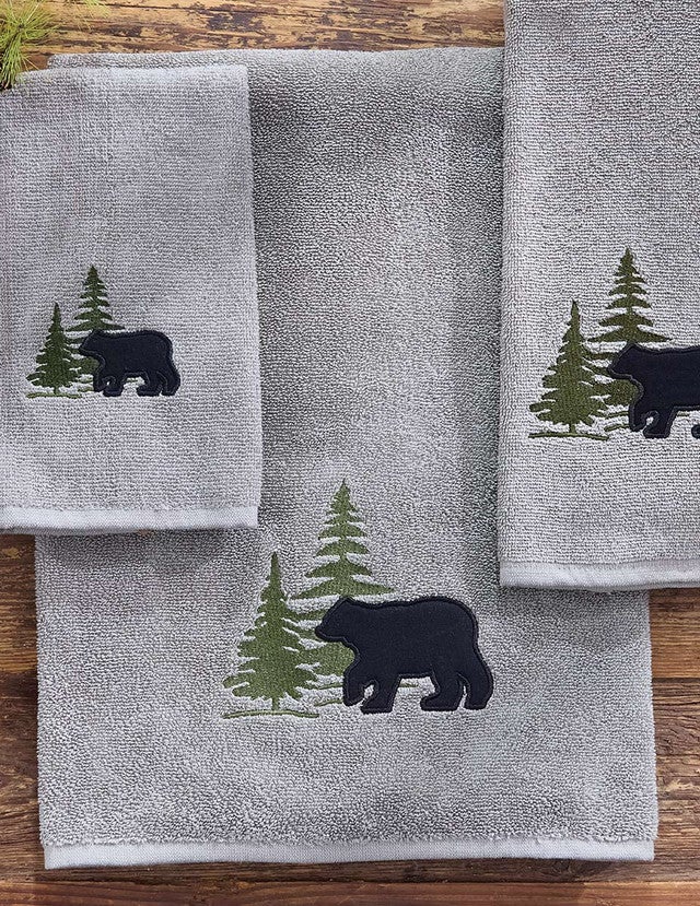 Bear & Pine Tree Bath Towel