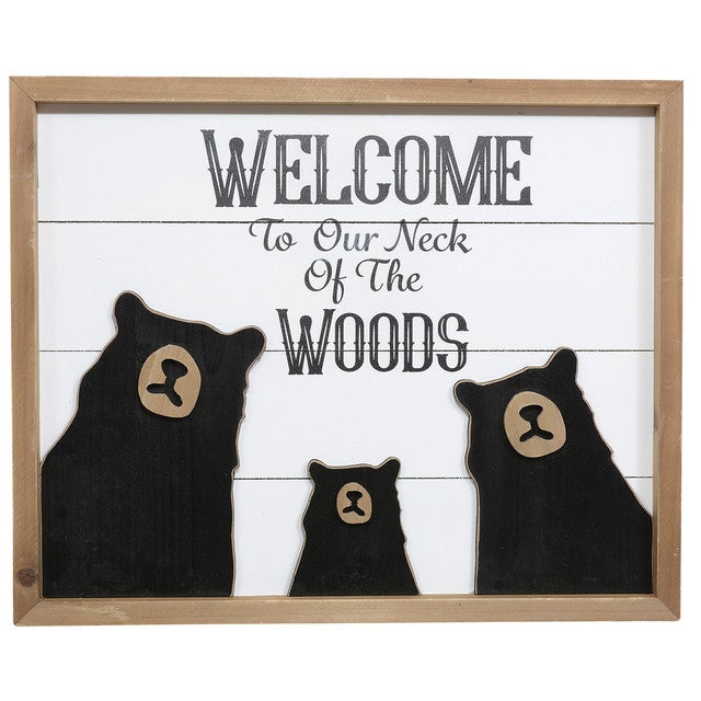 Welcome to the Woods Bear Sign - CLEARANCE