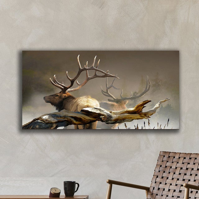 Majestic Elk Stretched Canvas Wall Art